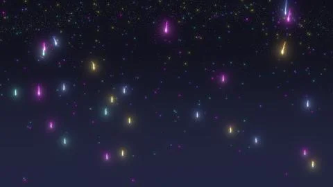 Colorful astronomical background of comets, star nebulae, and meteors with Stock Illustration