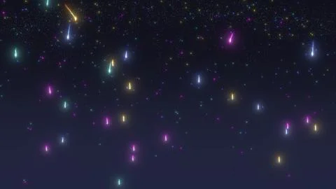 Colorful astronomical background of comets, star nebulae, and meteors with Stock Illustration