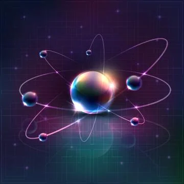 Colorful Atom abstract background with light lines 스톡 일러스트