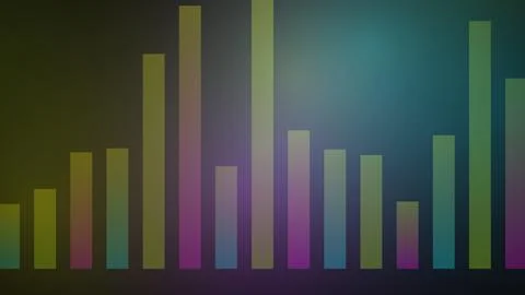 Colorful audio equalizer bars on dark background 库存插图