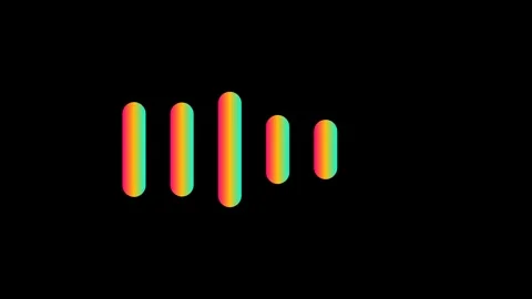 Colorful audio equalizer wave animation with glowing vertical bars moving r.. 库存影片 347801456