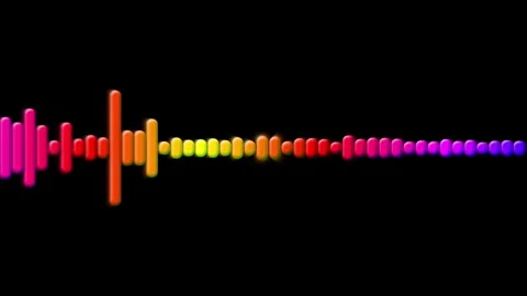 Colorful Audio Equalizer Wave on Black Background Stock Footage 341370931