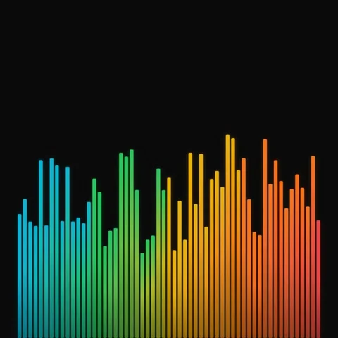 Colorful Audio Spectrum Visualizer on Black Background for Music. Stock Footage 327259605