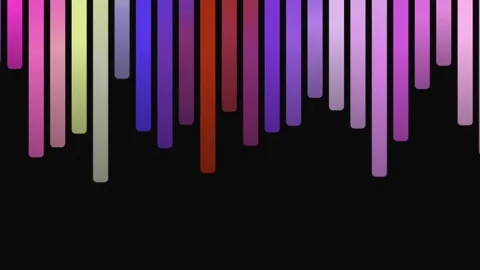 Colorful Audio Spectrum Visualizer Neon Bars on Black Stock Footage 336268431