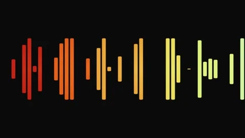Colorful Audio Spectrum Waveform on Dark Background Stock Footage 337516132