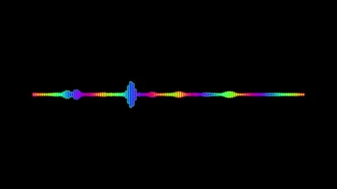 Colorful audio visualizer spectrum waveform display on black background mot.. Stock Footage 341228956