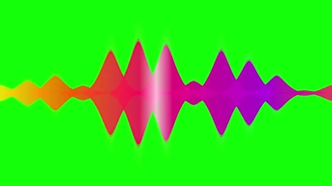 Colorful audio waveform animation on green screen, digital sound frequency .. Vidéo 344858571