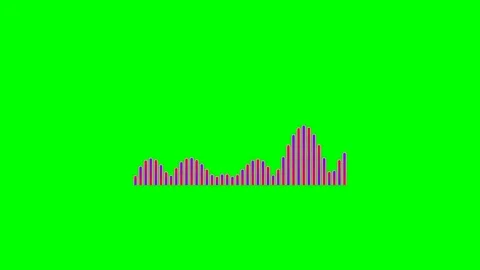A colorful audio waveform visualization isolated on a vibrant green backgroun Stock Footage 340265041