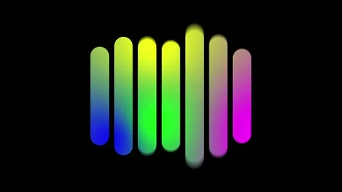 Colorful audio waveforms display with vibrant gradients and rhythm patterns Stock Footage 325037664