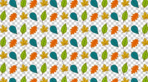 Colorful Autumn Leaf Pattern Seamless Background Design 스톡 일러스트