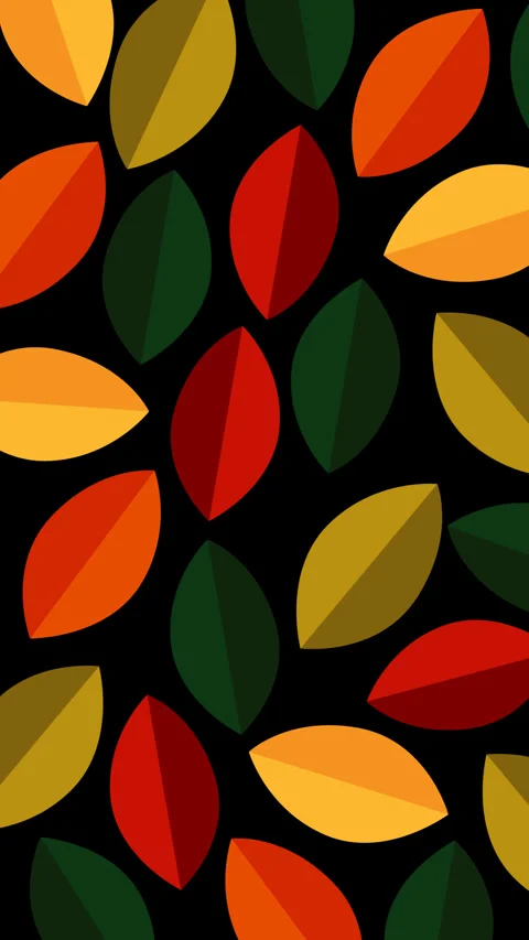 Colorful Autumn Leaf Seamless Pattern on Black Background for Seasonal Foota Stock Footage 339255140