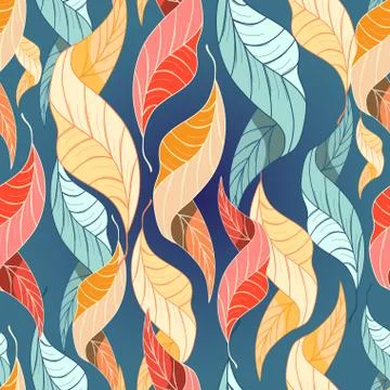 Colorful autumn leaves pattern Stock Illustration
