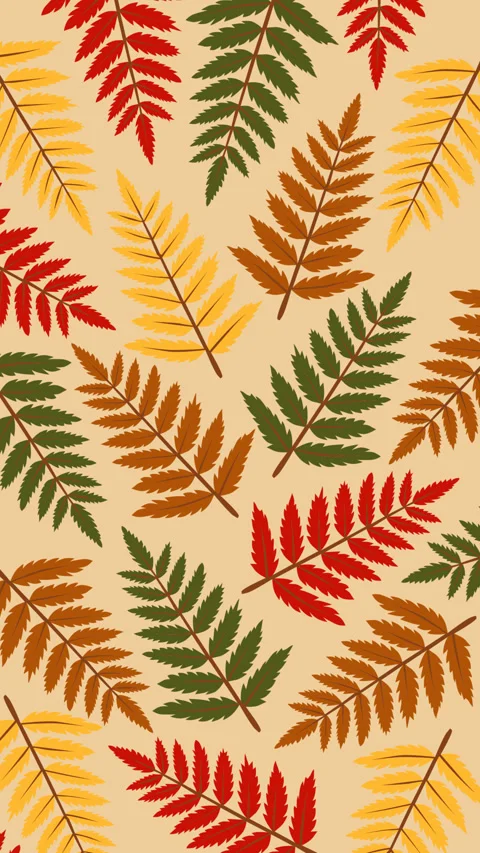 Colorful Autumn Leaves Seamless Pattern Background for Seasonal Nature Foota Stock Footage 339255657