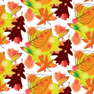 Colorful Autumn Seamless Pattern Stock Illustration