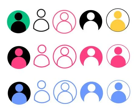 Colorful Avatar Icon Set and User Profile Icons for Social Media, UI, Web a.. Stock Illustration