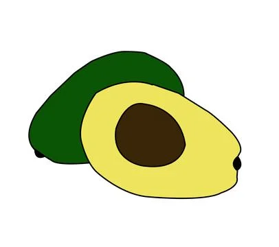 Colorful avocado vector design Stock Illustration