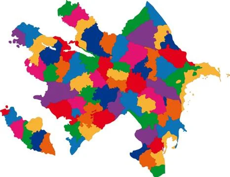 Colorful Azerbaijan map Stock Illustration