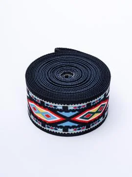 Colorful aztec pattern trim ribbon unrolled variant Stock Photos
