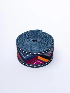 Colorful aztec pattern trim ribbon diagonal Stock Photos