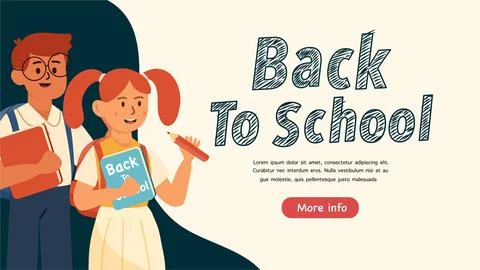 Colorful Back to School Vector Background and Banner Design Illustrazione stock