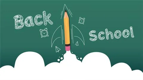Colorful Back to School Vector Background and Banner Design Stock-Illustration