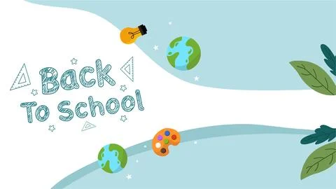 Colorful Back to School Vector Background and Banner Design Stock Illustration