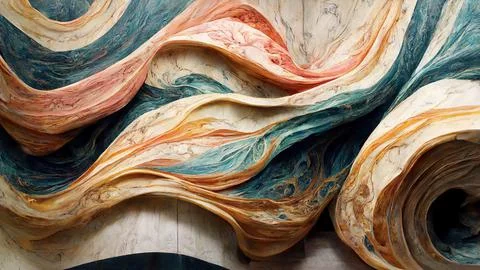 Colorful backdrop with wavy marble texture. Stock Illustration