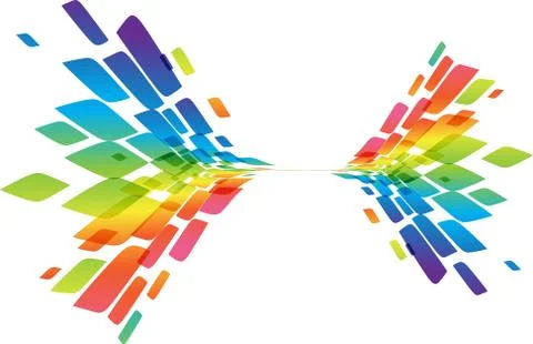 Colorful background, abstract motion element on white Stock Illustration