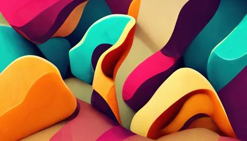 Colorful background abstract pattern curve blocks 스톡 일러스트