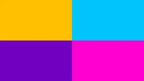 A colorful background consisting of four squares, zine, graphics, motion design Stock Footage 105454843