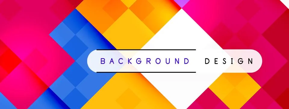 Colorful background design with triangles, rectangles, and electric blue accents Illustration