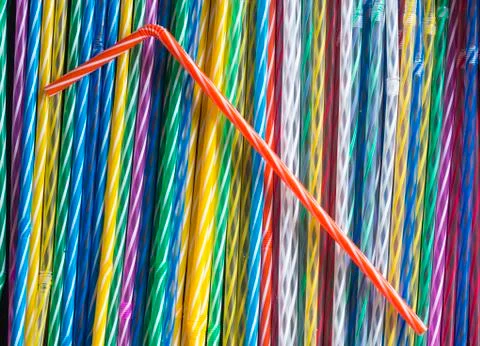 Colorful background from drinking straw Stock Photos