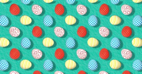 Colorful Background with Easter Eggs. Festive backdrop for instagram greeting Stock Footage 126042100