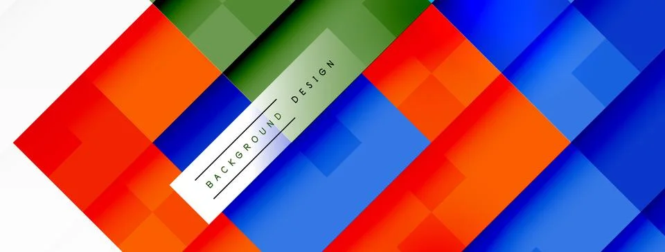 A colorful background with a geometric pattern of squares and lines Stock Illustration