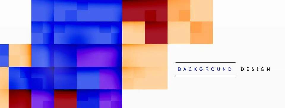 A colorful background with a geometric pattern of squares Stock Illustration