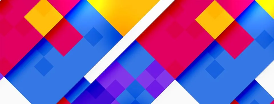 A colorful background with a geometric pattern of squares on a white background 스톡 일러스트