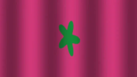 Colorful background with a green flower shape on a pink Stock Footage 338040657