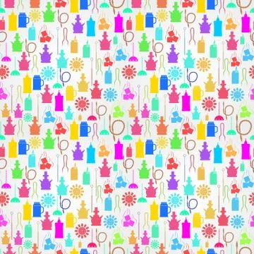 Colorful background for hookah components Stock Illustration