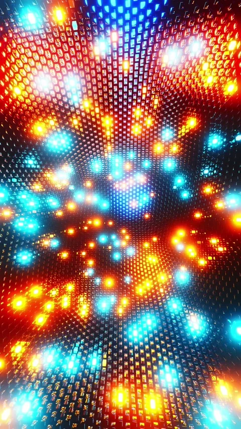 A colorful background with many lights. Vertical looped animation. 3D renderi Stock Footage 321127001