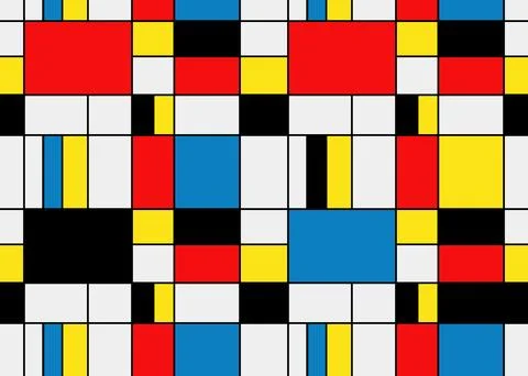 Colorful background in mondrian style. Vector illustration for your graphic.. Stock Illustration