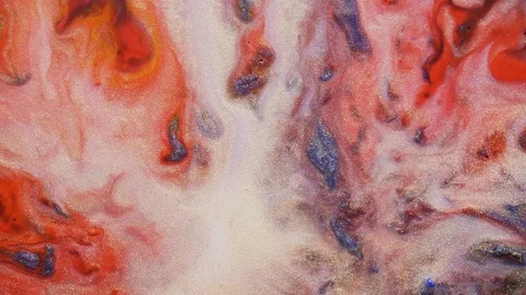 Colorful background in motion. Red and orange paint mix in fantastic design Stock Footage 129100463
