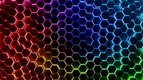 A colorful background with a pattern of hexagons. Looped animation Stock Footage 287822755