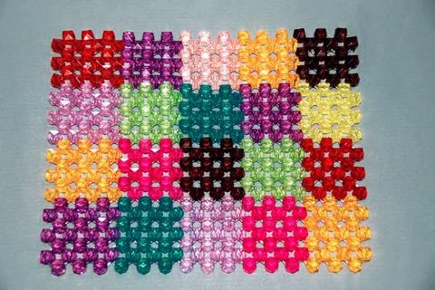 Colorful background pattern made of beads Stock Photos