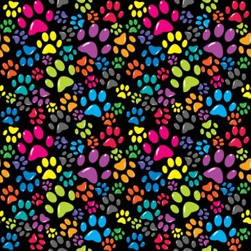 Colorful background with paws Stock Illustration