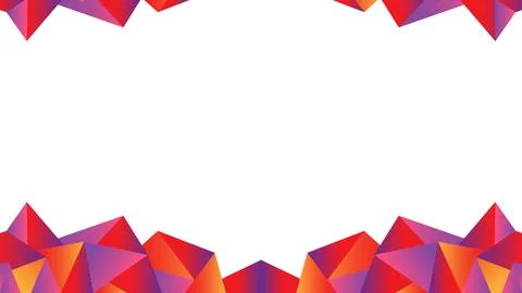 Colorful Background Polygonal Border Frame with White Center Stock Illustration