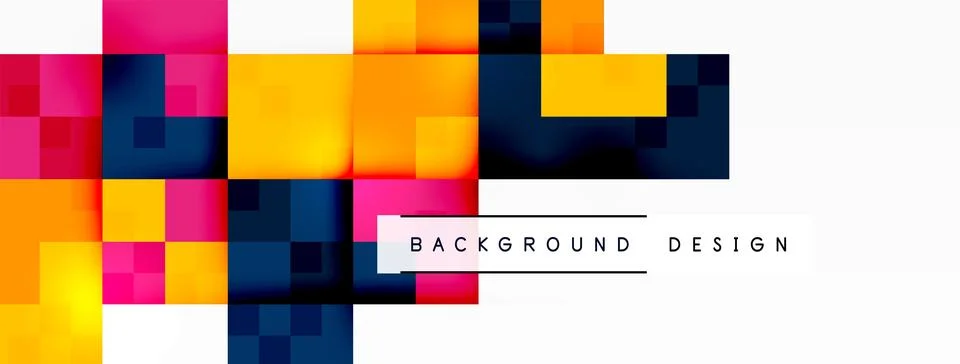 Colorful background with rectangular squares on white with symmetric pattern Illustrazione stock