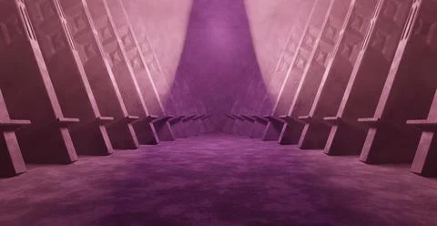 Colorful background scene Empty Hallway Corridor Room Garage Studio Dance Glo Illustrazione stock