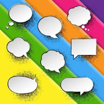 Colorful Background With Speech Bubble Stock Illustration