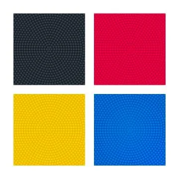 Colorful backgrounds with circular dotted textures Stock-Illustration