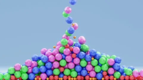 Colorful Ball in blue background 3d rendering illustration 4k video Stock Footage 287547619